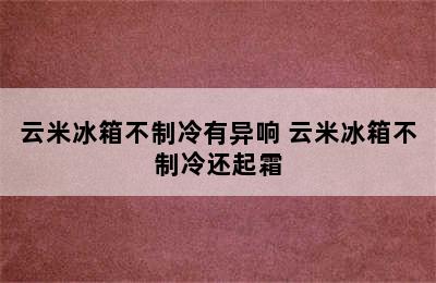 云米冰箱不制冷有异响 云米冰箱不制冷还起霜